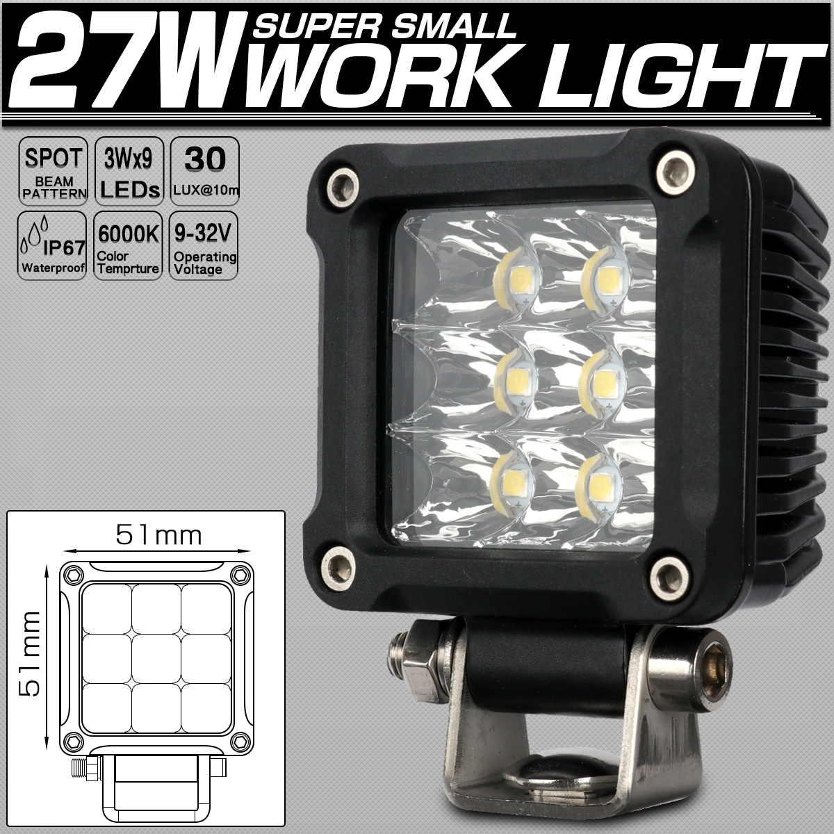10台セット広角 32W作業灯 LED ワークライト キャンピングカー ルームランプ LED 増設 12v 24v 作業灯32ｗLED 作業 - 4