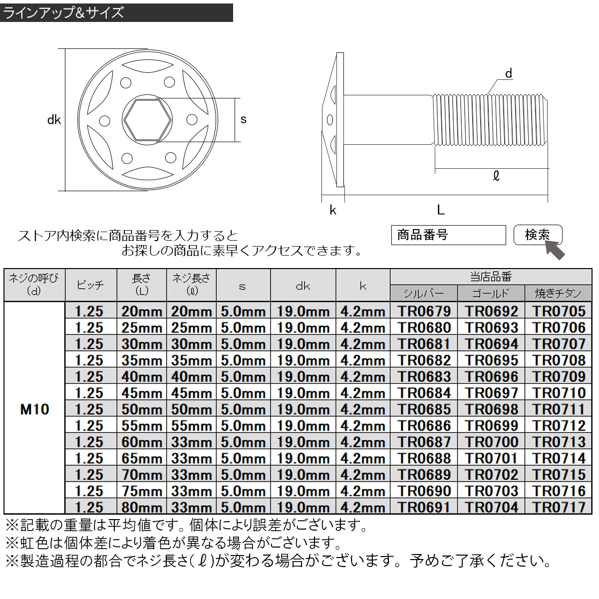 ネコポス可】 SUS304 フランジ付 ボタンボルト M6×20mm P1.0 六角穴 焼きチタン スターホールヘッド ステンレス製 TR0249